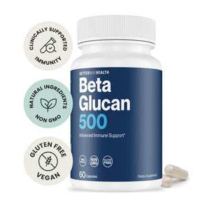 Better Way Healthβ’ - Advanced Immune Readiness - Highly Purified 1,3/1,6 Beta Glucan 500 - Clinically Tested Immune Defense - 500mg/60 Capsules (Pack of 1) Better Way HealthBuy Supplements Australia
