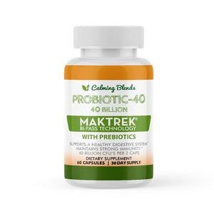 CALMING BLENDS Probiotic, 40 Billion CFU, Bi-Pass Delivery System for Maximum Effectiveness, Shelf Stable, 60 Vegetable Capsules CALMING BLENDSBuy Supplements Australia