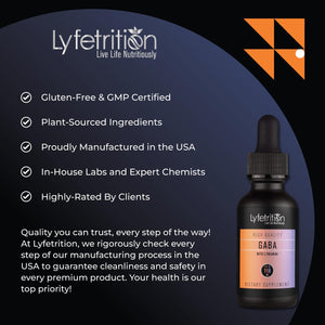 Lyfetrition GABA with L-Theanine, Ginkgo Biloba (Salisburia biloba) Extract, Organic Peruvian MACA Root (Lepidium meyenii) Extract, 118 ml, 4 FL Oz Liquid, 220 Servings, Made in USA, Quick Absorption LyfetritionΒ buy supplements Au