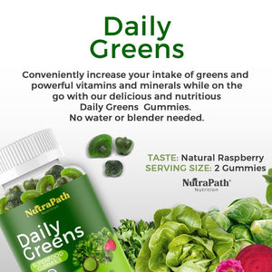 Superfood Daily Greens Gummies - Fruits, Veggies, and Super Foods for Immunity, Energy - 60 Gummies NutraPathBuy Supplements Australia