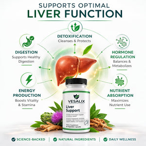 VESALIX Liver Support Supplement for Adults 40+ ā Milk Thistle, Artichoke & Dandelion with Digestive Enzymes ā Supports Digestion & Cellular Health ā 60 Vegetarian Capsules VESALIXBuy Supplements Australia