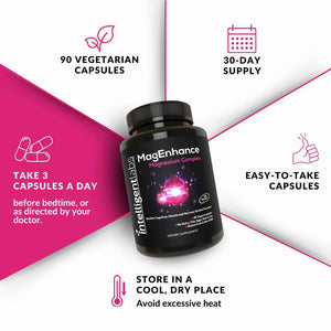 Intelligent Labs MagEnhance Magtein Magnesium Complex Supplement L-Threonate with Magnesium Glycinate and Taurate, 90 Capsules Intelligent LabsΒ buy supplements Au