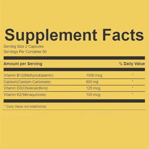 supplement productsExtra Strength 4-in-1 Calcium 600mg + Vitamin D3 5000iu + K2 + B12 Natural Supplement Complex for Bone and Immune Health, 2 Month Supply, 120 Softgels - JerryCherryUSA