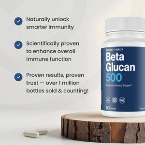 Better Way Healthβ’ - Advanced Immune Readiness - Highly Purified 1,3/1,6 Beta Glucan 500 - Clinically Tested Immune Defense - 500mg/60 Capsules (Pack of 1) Better Way HealthBuy Supplements Australia