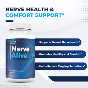NerveAlive โ Natural Daily Wellness Supplement w/ Passionflower, Marshmallow Root & Prickly Pear Extract โ 100% Natural Ingredients, Non-GMO, GMP Certified, Made in USA โ 60 Capsules, 3 Month Supply Natureโs NutriWaveBuy Supplements Australia