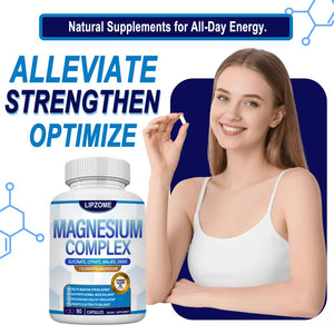 Magnesium Complex Supplement 1200mg - Advanced 7-in-1 Magnesium Blend - Glycinate, Citrate, Malate, Taurate, Oxide, Aspartate, Orotate – High Absorption Formula – Non-GMO, 90 Capsules Lipzome buy supplements Au