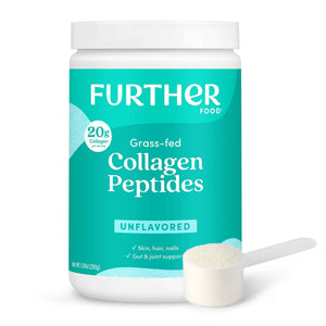 Further Food Unflavored Collagen Peptides Powder - 100% Grass-Fed, Hydrolyzed Type 1 & 3, 20g of Collagen per Serving