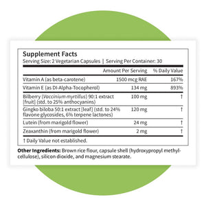 Pattern Wellness Vision Complex Supplement – Daily Eye & Visual Function Support – Herbal Extract & Vitamin Blend – 60 Vegan Capsules Pattern WellnessBuy Supplements Australia