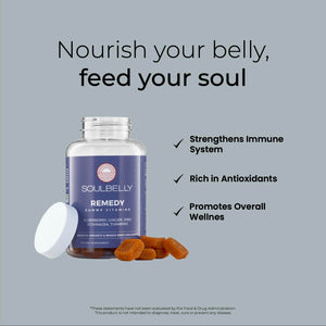 SOULBELLY Super Immunity | Remedy Vitamin Gummies for Immune Support | Vegan | Gluten-Free | Non-GMO | 60 Count SOULBELLYÂ buy supplements Au