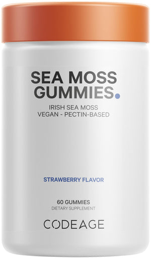 Codeage Irish Sea Moss Gummies Supplement - 300mg Irish Sea Moss 10:1 Extract - Delicious Strawberry Flavor - Vegan, Non-GMO, Gluten-Free - 60 Gummies CodeageBuy Supplements Australia