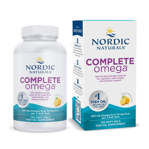 Nordic Naturals Complete Omega, Lemon Flavor - 120 Soft Gels - 565 mg Omega-3 - EPA & DHA with Added GLA - Healthy Skin, Cognition, Positive Mood - Non-GMO - 60 Servings Nordic NaturalsBuy Supplements Australia