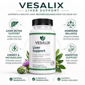 VESALIX Liver Support Supplement for Adults 40+ ā Milk Thistle, Artichoke & Dandelion with Digestive Enzymes ā Supports Digestion & Cellular Health ā 60 Vegetarian Capsules VESALIXBuy Supplements Australia