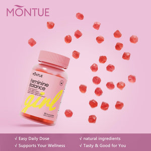 Montue Premium Diamond Feminine Balance Gummies-pH Balance with Prebiotics & Lactobacillus Probiotic Blend&Hawaiian Pineapple Immune Support,Vegan& Non-GMO(30 Gummies) Montue buy supplements Au