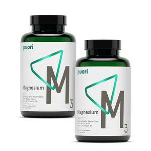 Puori Magnesium Complex Supplement - High Absorption Magnesium Taurinate & Gluconate, Zinc, Vitamin B6 & Malic Acid for Sleep Support, Immune & Bone Health & Muscle Recovery - 120 Vegan Capsules