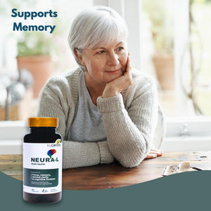 BY CARIOLA Neural-L Natural Brain Support Supplement 60 Caps - Mental Support – Memory Booster - Concentration - Natural Formula - Ashwagandha - L-Tyrosine - L-Theanine BY CARIOLA buy supplements Au