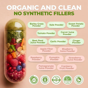 Vital Super Fruits & Veggies - Daily Superfood Capsules for Adults - Fruit & Vegetable Supplements to Boost Immunity & Energy - 2-in-1 Formula for Overall Wellness VITAL NUTRITIVE buy supplements Au