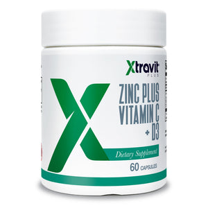 Xtravit Zinc Plus Vitamin C + D3 Supplement – Natural Immune Defense Supplements for Men & Women - May Support Skin, Energy, Bones, & Overall Wellness - Non-GMO, Gluten-Free, No Fillers, 60 Capsules Xtravit buy supplements Au