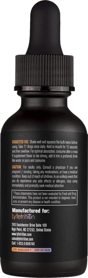 Lyfetrition GABA with L-Theanine, Ginkgo Biloba (Salisburia biloba) Extract, Organic Peruvian MACA Root (Lepidium meyenii) Extract, 118 ml, 4 FL Oz Liquid, 220 Servings, Made in USA, Quick Absorption LyfetritionΒ buy supplements Au