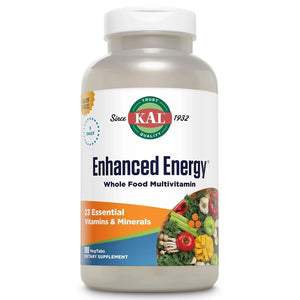 KALยฎ Enhanced Energy Multivitamin | Whole Food Based Vitamins & Minerals w/ Antioxidants, Digestive Enzymes & Natural Carotenoids | 180 Capsules KAL