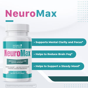 NeuroMax β Natural Herbal Blend with Passion Flower, Marshmallow Root & California Poppy β Non-GMO, Easy-to-Take Capsules, Made in USA, GMP Certified Facility - 60 Capsules, 1 Month Supply Natureβs NutriWaveBuy Supplements Australia