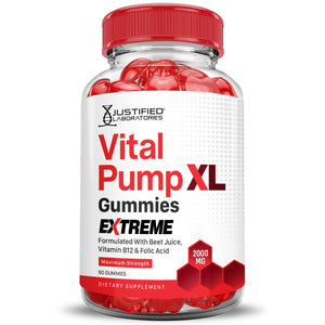 Justified Laboratories (5 Pack) Vital Pump XL Extreme 2000MG Performance Gummies Vital PumpXL Advanced Formula Formulated with Beet Juice ACV Pomegranate Powder B12 Vegan Non GMO 300 Gummys Justified Laboratories buy supplements Au