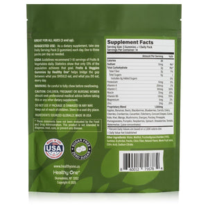Fruits & Veggies Sugar-Free Gummies - 27 Whole Foods - Equals 3 Servings of Fruits & Vegetables - Improve Energy, Focus & Immune Function - Fiber - Antioxidants - Organic Ingredients - 14 Packets Healthy OneΒ buy supplements Au