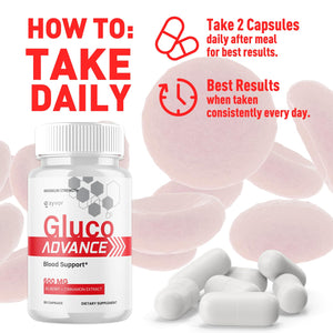 Gluco Advance Capsules, Official Gluco Advance Supplement Pills with All Natural Ingredients, Advanced Formula Supplement with Maximum Strength Premium Vitamins for Women & Men (60 Capsules) SyvorBuy Supplements Australia