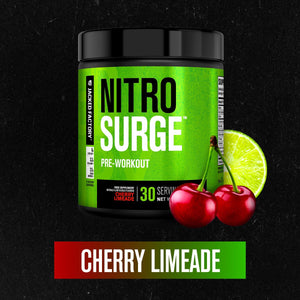 Jacked Factory NITROSURGE Pre Workout Supplement - Endless Energy, Instant Strength Gains, Clear Focus, Intense Pumps - NO Booster & Preworkout Powder with Beta Alanine - 30 Servings, Cherry Limeade Jacked Factory buy supplements Au