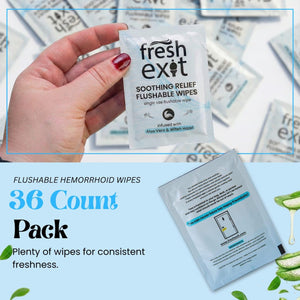 FreshExit Flushable Hemorrhoid Wipes – 36 Count – Individually Wrapped with Witch Hazel & Aloe Vera, Large Discreet Travel Wipes for Adults, Soothing & Gentle on Skin FreshExitBuy Supplements Australia