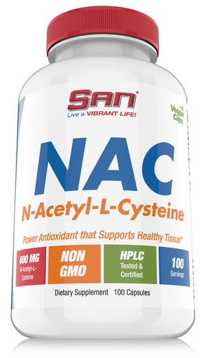 SAN N-Acetyl-L-Cysteine (NAC), Immune, Respiratory, Liver Health, NAC 600 mg, Potent antioxidant Support, Free-radicals, Easy to Absorb, 100 Capsules SAN buy supplements Au