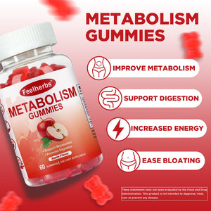 Feelherbs Metabolism Gummies for Women and Men Digestion & Energy, 60 Count Apple Cider Vinegar Gummies with Vitamin B12 & Beet Root, Chewable Keto ACV Vitamin for Metabolism & Detox Cleanse Feelherbs buy supplements Au