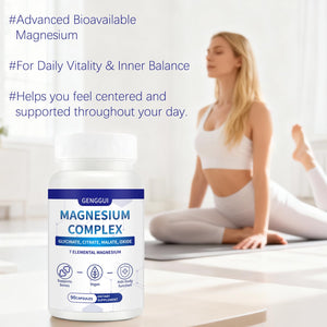 Magnesium Complex 1000mg - 7-in-1 Supplement with Glycinate, Citrate & Malate - Supports Muscle Relaxation, Sleep, Heart Health - High Absorption Capsules, 90 Count (1) CellJuvMax buy supplements Au