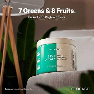 Codeage Instantfood Five A Day – Fruits & Vegetables Capsule Supplement – Whole Food Phytonutrients – 15 Fruits and Veggies Blend - Vegan, Non-GMO – 30 Capsules CodeageBuy Supplements Australia