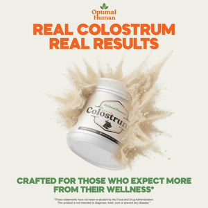 O H Optimal Human Bovine Colostrum Powder with Marshmallow Root – Gut & Immune Support Colostrum Supplement Capsules with IgG & Protein – Non-GMO, GMP Certified, Made in USA – Unflavored 30 Servings O H buy supplements Au