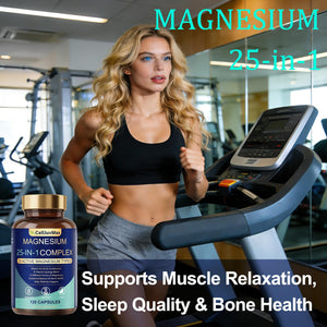 25-in-1 Magnesium Complex | Multi-Form Absorbable Blend for Daily Nutritional Support, 120 Vegan Caps (1) PBZPBZ buy supplements Au