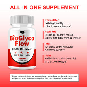 BioGlyco Flow Advanced Daily Multivitamin Health Support and All Natural Wellness Supplement Formula, BioGlyco Flow Premium Health and Wellness Support Formula Supplement (1 Pack - 60 Capsules) BLUE VIBEBuy Supplements Australia