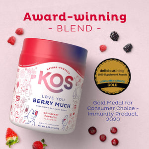 KOS Reds Superfood Powder for Antioxidants - USDA Certified Organic Beet Root, Goji Berries, Acai, Pomegranate, Coconut Water & Digestion Enzymes- Goji Berry Popsicle Flavor Juice Mix - 28 Servings KOS buy supplements Au