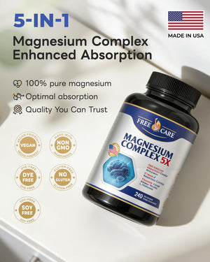 820mg Magnesium Complex 240 Veggie Capsules,for Women & Men with Magnesium Glycinate,Citrate, Malate,Taurate & L-Threonate for Sleep, Mood, Muscle Relaxation & Nerve Function Vegan Friendly, Non-GMO FreeCare buy supplements Au