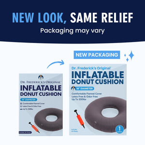 Dr. Frederick’s Original Inflatable Donut Pillow - 18" Seat Cushion for Tailbone Pain, Hemorrhoids & Bed Sores – Doctor-Developed for Postpartum, Prostatitis & Travel - Odor-Free, Durable Vinyl - Gray Dr. Frederick's OriginalBuy Supplements Australia