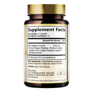 Multi Collagen Peptides for Women & Men - 2400mg per Serving - Best Hydrolyzed Collagen Complex with Type I, II, III, V, X - Hair, Skin, Nails & Joint Support Supplement - Bottled USA - 60 Capsules Hello Lovely!Β buy supplements Au