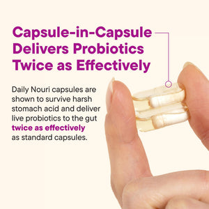 Daily Nouri Hormone Balance Probiotics for Women | Hormone Balance for Women | PMS, Hormonal Acne, & Bloating Support | 7 Clinically Studied Strains + Omega | 30-Day Supply Daily NouriΒ buy supplements Au