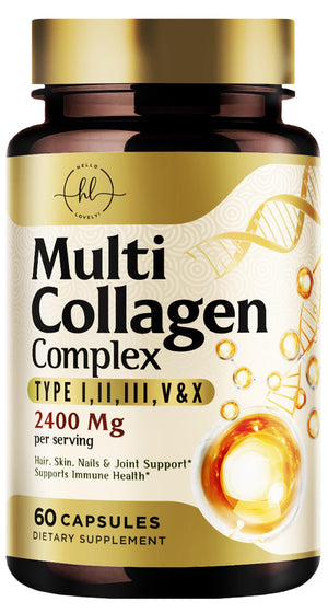 Multi Collagen Peptides for Women & Men - 2400mg per Serving - Best Hydrolyzed Collagen Complex with Type I, II, III, V, X - Hair, Skin, Nails & Joint Support Supplement - Bottled USA - 60 Capsules Hello Lovely!Β buy supplements Au