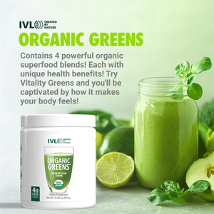 IVL - Organic Greens - Organic Superfood Drink - Loaded with Antioxidants, Micronutrients, Prebiotics & Probiotics - for Immune Support, Digestive Health - Great Taste (1 Pack, 30 Servings) IVL buy supplements Au
