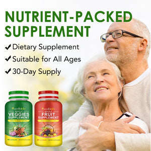 Fruit & Veggies Capsules | Daily Fruit & Vegetable Blend | 2 Bottles – 180 Vegetarian Capsules | Plant-Based Superfood Formula | Non-GMO, Gluten Free Generic buy supplements Au