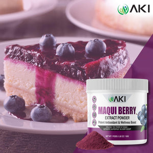 AKI Maqui Berry Extract Powder – Wild Harvested from Patagonia, High in Anthocyanins & Polyphenols, Freeze-Dried Superfruit for Smoothies, Non-GMO, Vegan, 150g/ 5.3 oz AKI ORGANIC buy supplements Au