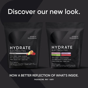 Sports Research® Hydrate Electrolytes Powder Packets - Sugar-Free & Naturally Flavored with Vitamins, Minerals, and Coconut Water - Supports Hydration - 16 Packets - Variety Pack Sports Research buy supplements Au