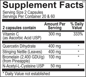 The Source Matters Alleviator Clear-ME SR Seasonal Allergy Relief and Immune Support | Quercetin, Bromelain, Stinging Nettles, NAC, and Vitamin C (40 Capsules) THE SOURCE MATTERS buy supplements Au