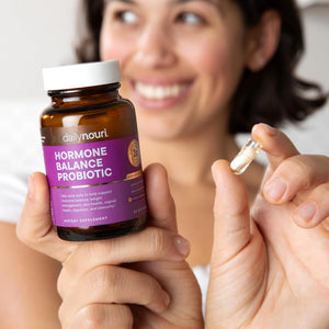Daily Nouri Hormone Balance Probiotics for Women | Hormone Balance for Women | PMS, Hormonal Acne, & Bloating Support | 7 Clinically Studied Strains + Omega | 30-Day Supply Daily NouriΒ buy supplements Au
