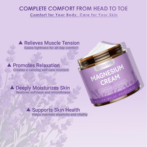 Natural Nighttime Magnesium Cream for Sleep & Pain Relief β Soothing Topical Magnesium Lotion for Leg Cramps & Muscle Relaxation, Apply to Legs or Feet Before Bed β Deep Hydration, 4.23 Fl Oz DoracomeBuy Supplements Australia