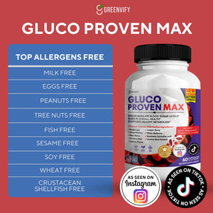 GREENVIFY Gluco Proven Max β Daily Wellness Support Supplement with Vitamins, Minerals, and Herbs β Chromium, Magnesium, Banaba, Bitter Melon, and Zinc β Non-GMO, Gluten-Free β 60 Capsules GREENVIFYBuy Supplements Australia
